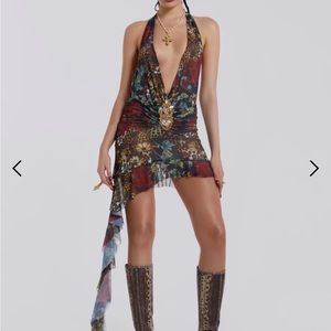 JADED LONDON MINI CINDY PLUNGE DRESS